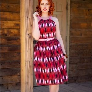 Pinup Girl Clothing Maroon Harlequin Harley Dress